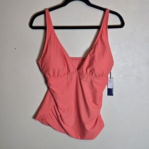 Sonnet Shores Coral Tankini Swim Top Size 10 New